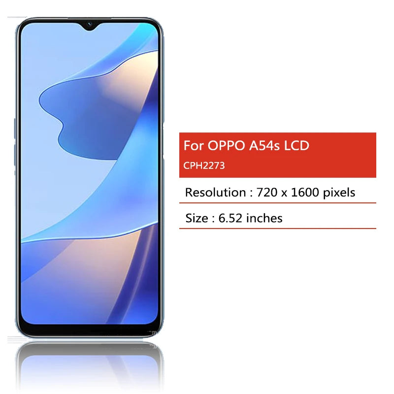 6.52"High Quality For Oppo A54s LCD CPH2273 DIsplay With Frame Digitizer Assembly For Oppo A54S LCD Replacement Repair Parts Oppo phone repair parts Realme phone repair parts