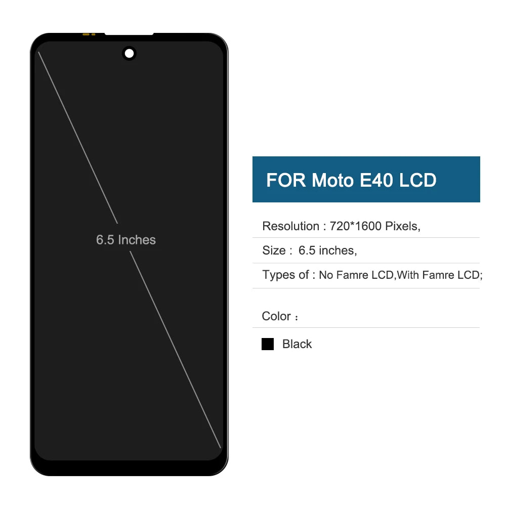 6.5'' LCD for Motorola Moto E40 XT2159-4 LCD Display Touch Screen Digitizer for Moto E40 XT2159-3 LCD With Frame Replacement Motorola phone repair parts