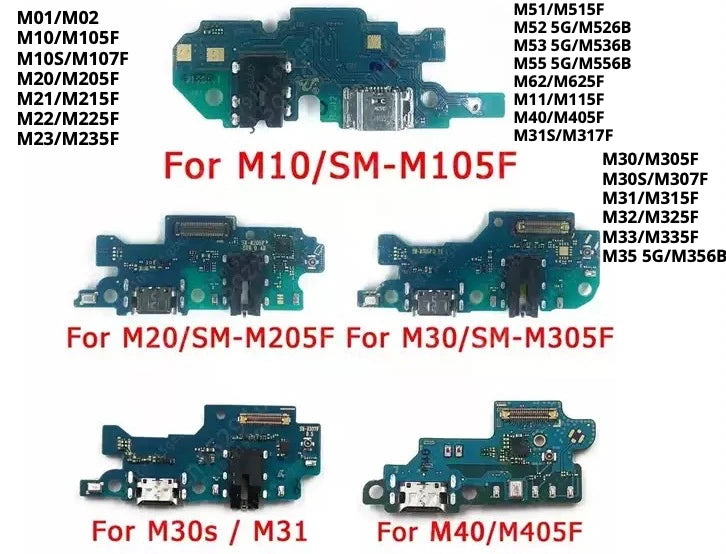 USB Charging Port Connector Plug Jack Charge Dock Board Flex Cable For Tab M10 20 21 22 30 M31 33 M35 51 M52 M53 M55 62  repair Samsung tablet repair parts