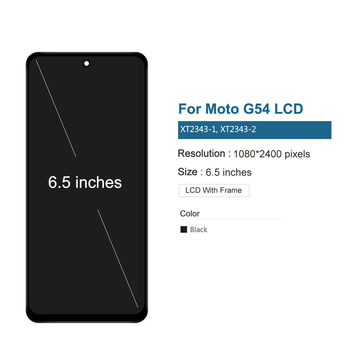 LCD for Motorola Moto G54 Display Touch Screen Frame Digitizer Full Assembly for Motorola Moto G54 XT2343 XT2343-1-2-5 Motorola phone repair parts