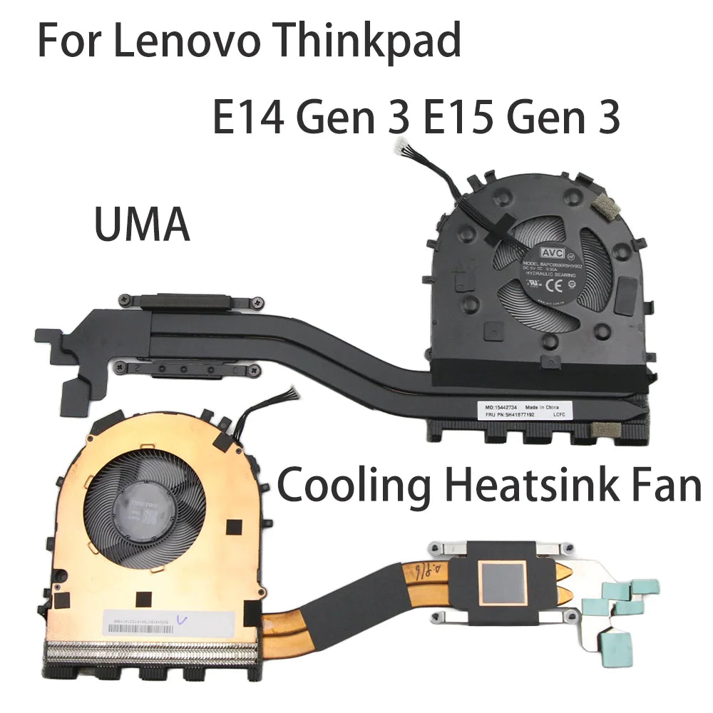 New Original For Lenovo Thinkpad E14 Gen 3 E15 Gen 3 UMA Laptop  Fan Heatsink CPU Cooler Cooling FRU;5H41B77193 5H41B77192 Lenovo laptop repair parts