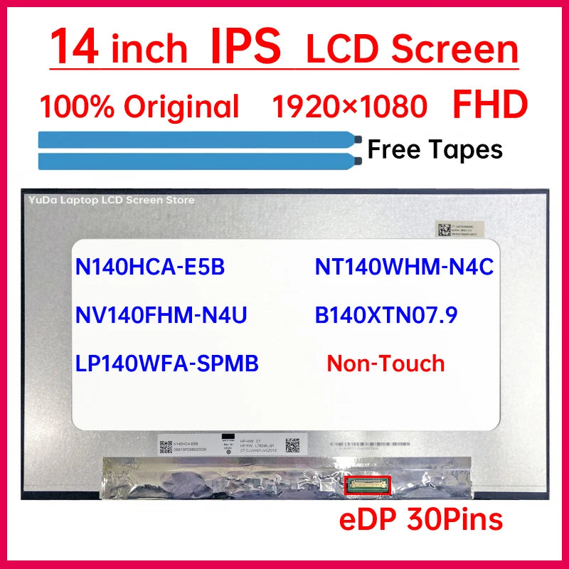 14" LCD Screen For Lenovo ThinkPad L14 Gen 3 Gen 4 C14 Gen 1 Chromebook Display Matrix Panel Replacement eDP 30 Pins Non-Touch Lenovo laptop repair parts