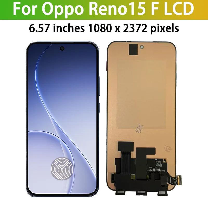 6.57”New For Oppo Reno15 F 15F 5G LCD Display Touch Screen Digitizer Assembly CPH2801 Display With Fingerprint Oppo phone repair parts Realme phone repair parts