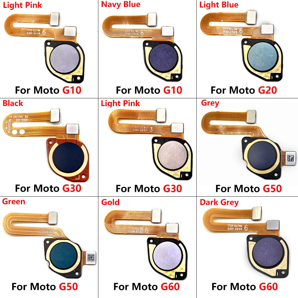 10Pcs/Lot,  Fingerprint Sensor Home Return Key Menu Button Flex Cable For Moto G10 G20 G30 G50 G60 G60s Motorola phone repair parts