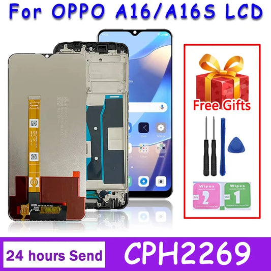 A16 Display Screen For Oppo A16 CPH2269 Display Touch Screen Digitizer Assembly For Oppo A16s CPH2271 Display Replacement Oppo phone repair parts Realme phone repair parts