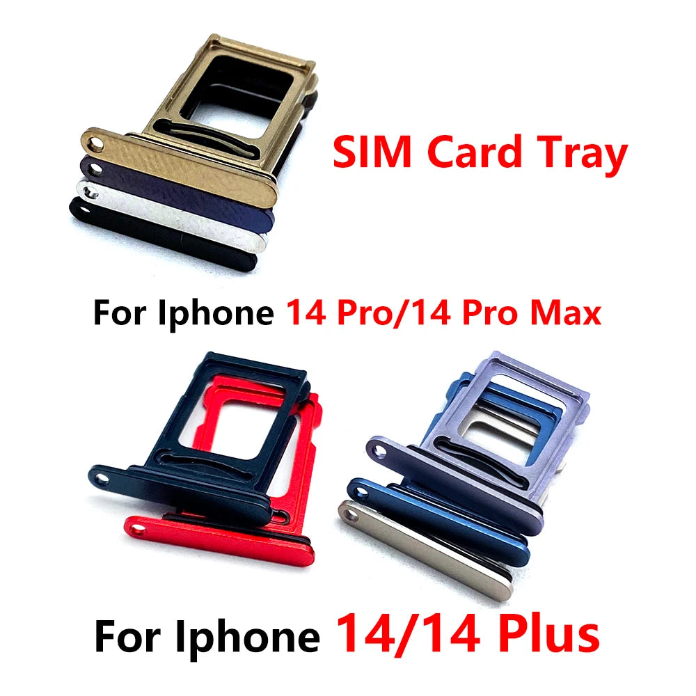 10Pcs/Lot, New Dual Sim Card slot tray Holder For iPhone 14 Pro 14Pro Max 14 Plus Repair Parts iPhone phone repair parts