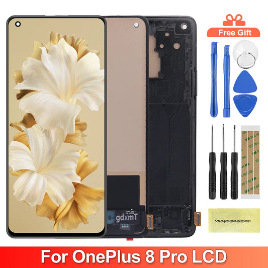 TFT 8Pro Display For Oneplus 8 pro IN2023 IN2020 IN2021 LCD Display Touch Screen Digitizer Assembly For Oneplus 8 pro LCD Screen Oneplus phone repair parts