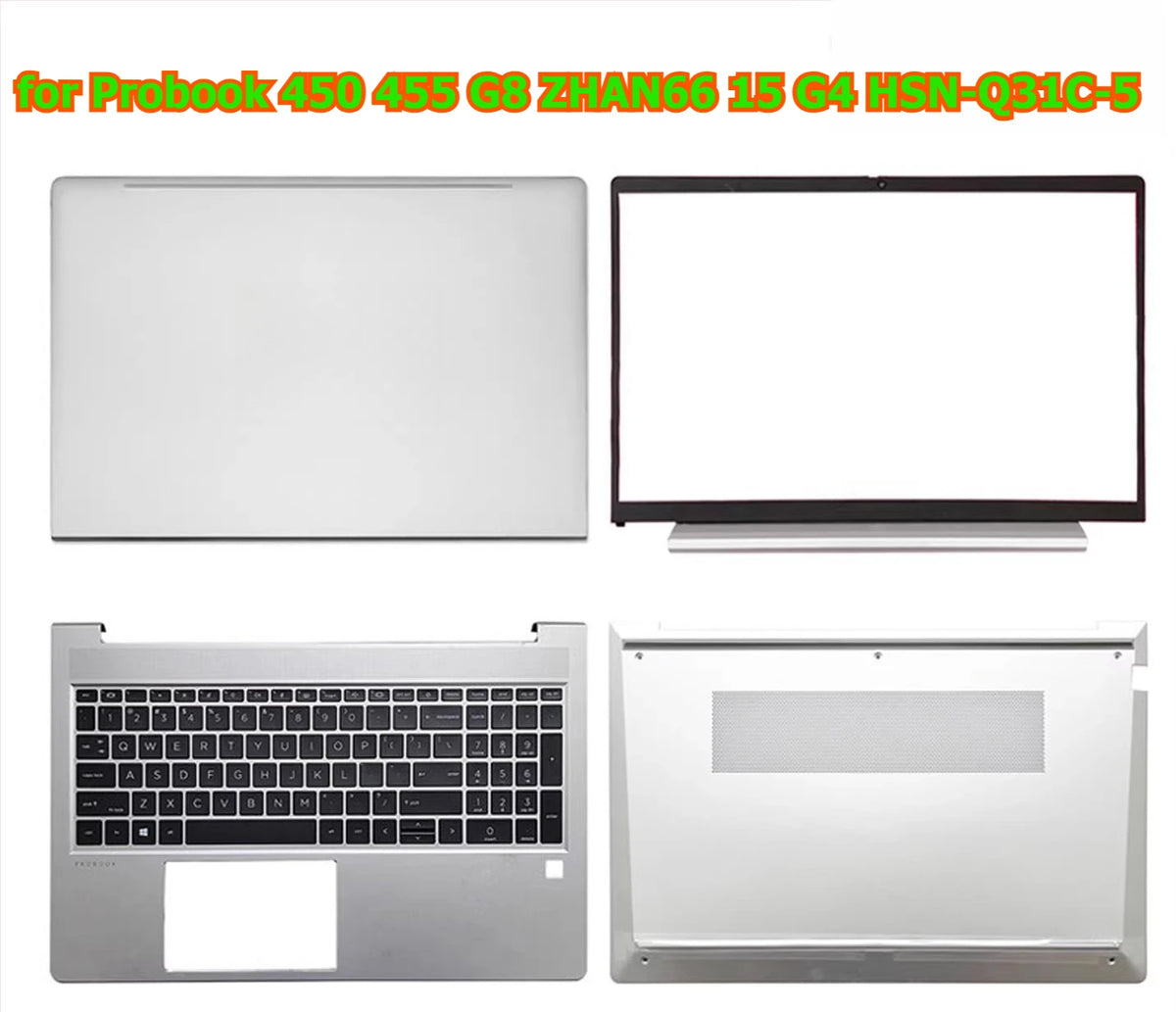Cover case for HP Pro book 450 455 G8 ZHAN66 15 G4 HSN-Q31C lcd housing bezel frame topcase palmrest keyboard buttom hinge shell HP laptop repair parts