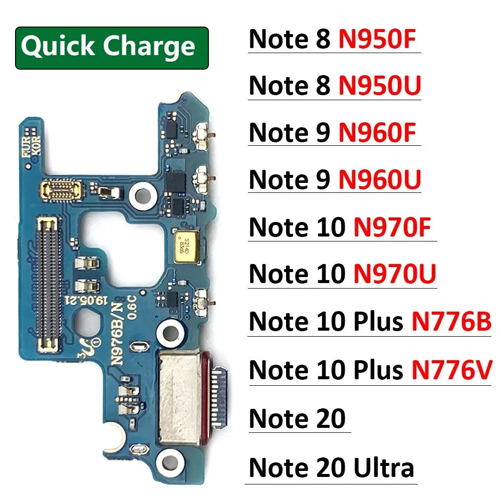 USB Charging Port Dock Connector Charge Board Flex Cable For Samsung Note 8 9 10 Lite Plus 20 Ultra N950F N970F N770F Samsung phone repair parts