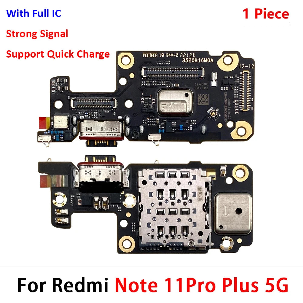 New For Xiaomi Redmi Note 11 Pro Plus 5G USB Charging Port Mic Microphone Dock Connector Board Flex Cable  Xiaomi  Xiao mi phone repair parts