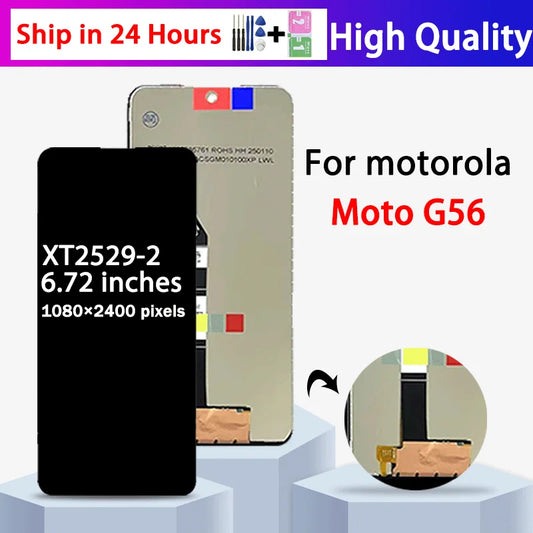 Tested 6.72'' For Motorola Moto G56 5G XT2529-2 LCD Display With Touch Screen Digitizer Assambly For Moto G56 LCD Motorola phone repair parts