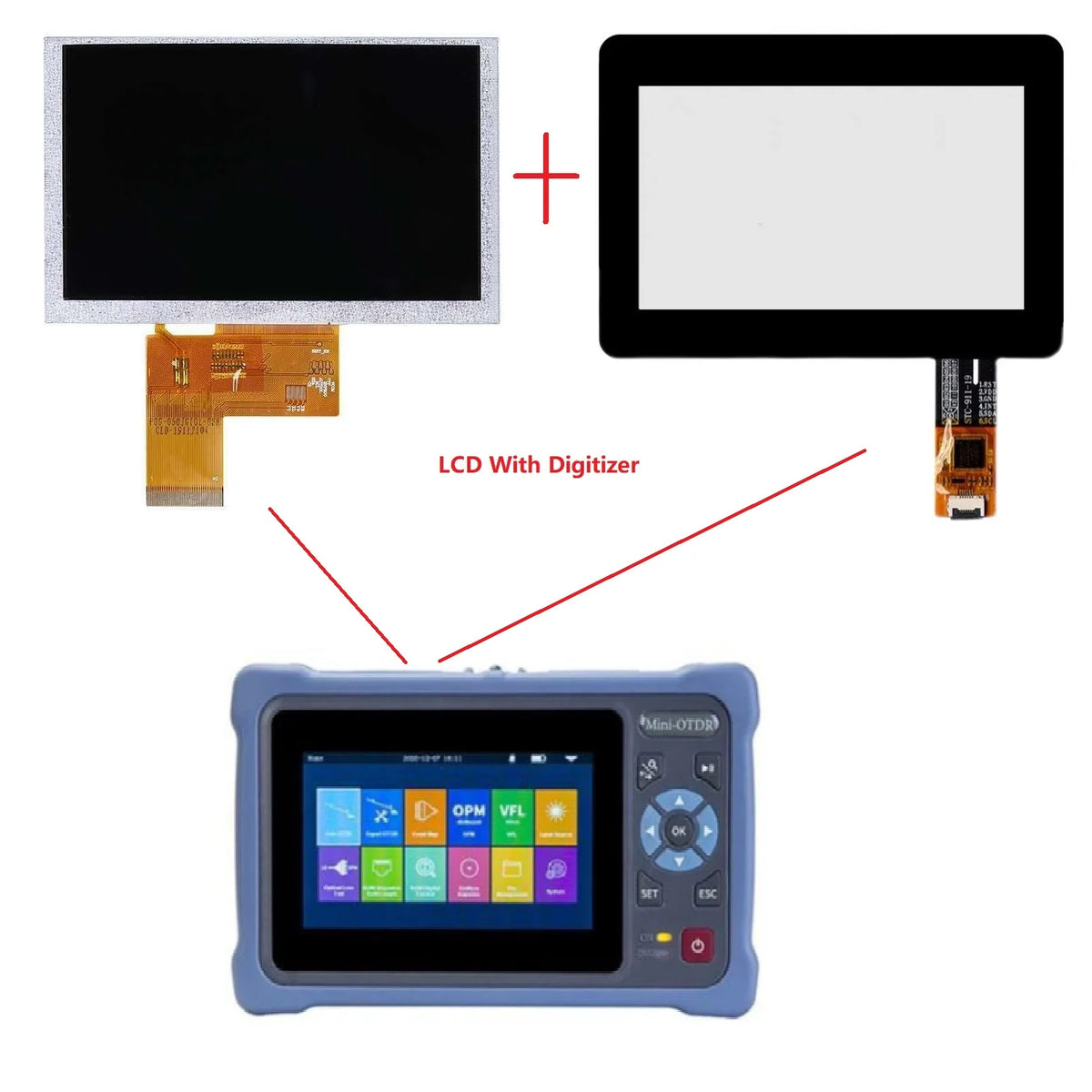 LCD Display With Digitizer For Novker NK4000 AUA800A AUA800U Mini OTDR Replacement Parts Other Brand tablet repair parts