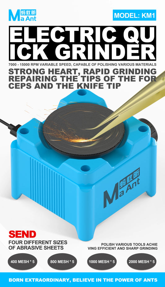 Maant KM1 Electric Quick Grinder With Abrasive Discs Type C Powered 7000-15000RPM HighSpeed Brushless Motor Precision Sharpener Professional Repair Tools