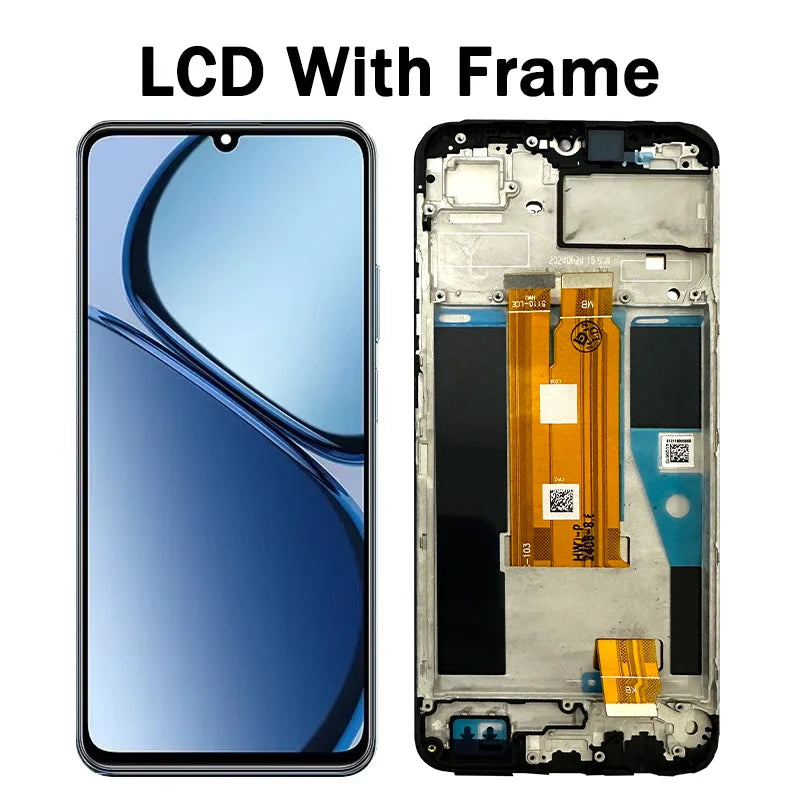 6.74"Screen For OPPO Realme C61 LCD Display Screen Frame+Touch Panel Digitizer For Realme C61 RMX3939 Display With Frame  Oppo phone repair parts