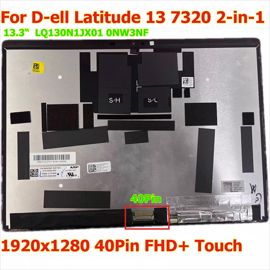 13.3“ Touch LCD LED screen LQ130N1JX01 0NW3NF for Dell Latitude 13 7320 2-in-1 1920x1280 40 Pin FHD+ GDB33 panel Assembly Dell laptop repair parts