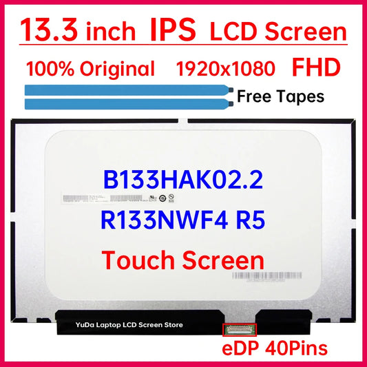 13.3" Laptop LCD Touch Screen B133HAK02.2 R133NWF4 R5 For Lenovo ThinkPad X390 X395 X13 L13 Gen 2 Display Matrix Panel 40 Pins Lenovo laptop repair parts