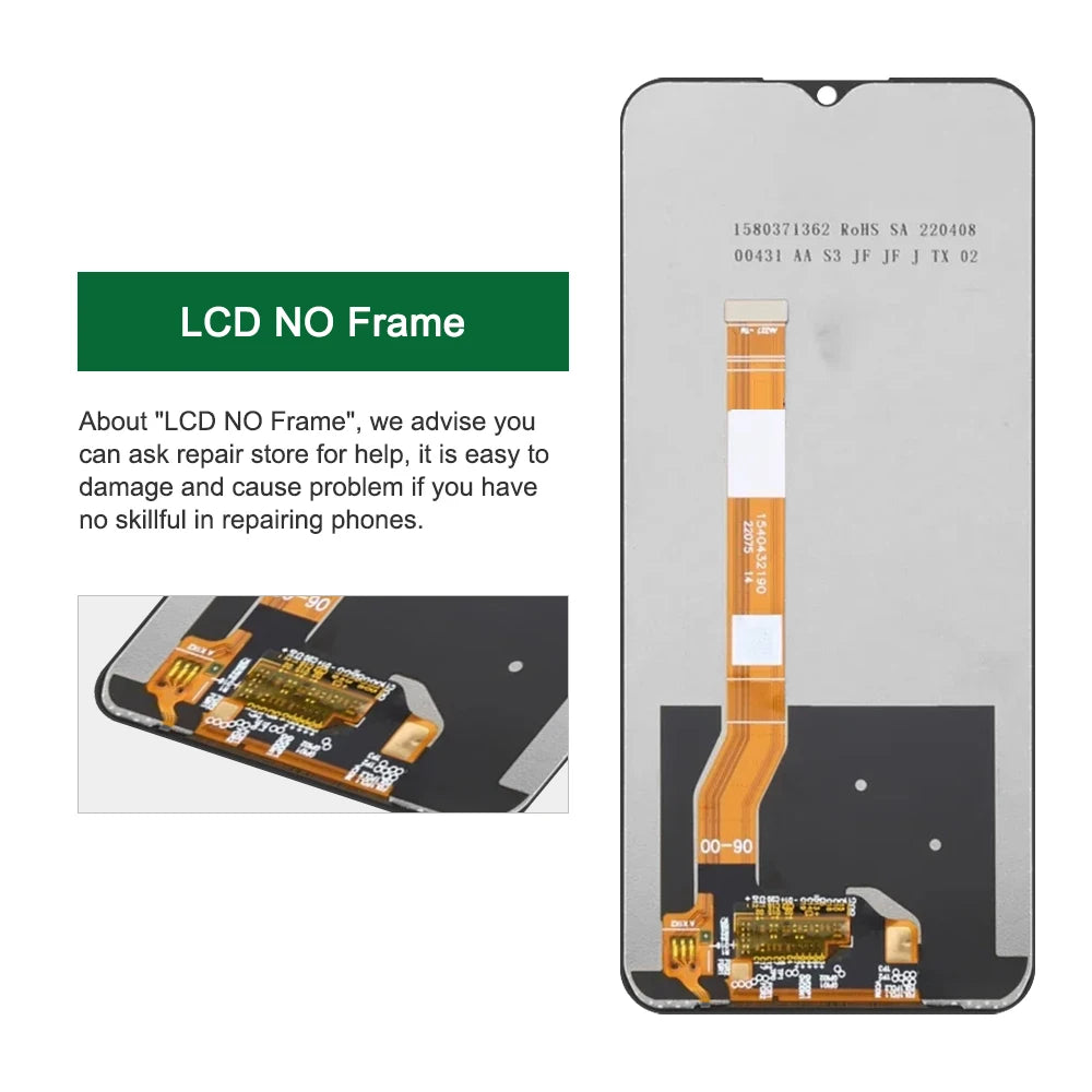 6.56" For Oppo A38 Lcd Display Digital Touch Screen with Frame for Oppo A38 CPH2579 LCD Screen Display Replacement Parts OPPO phone repair parts