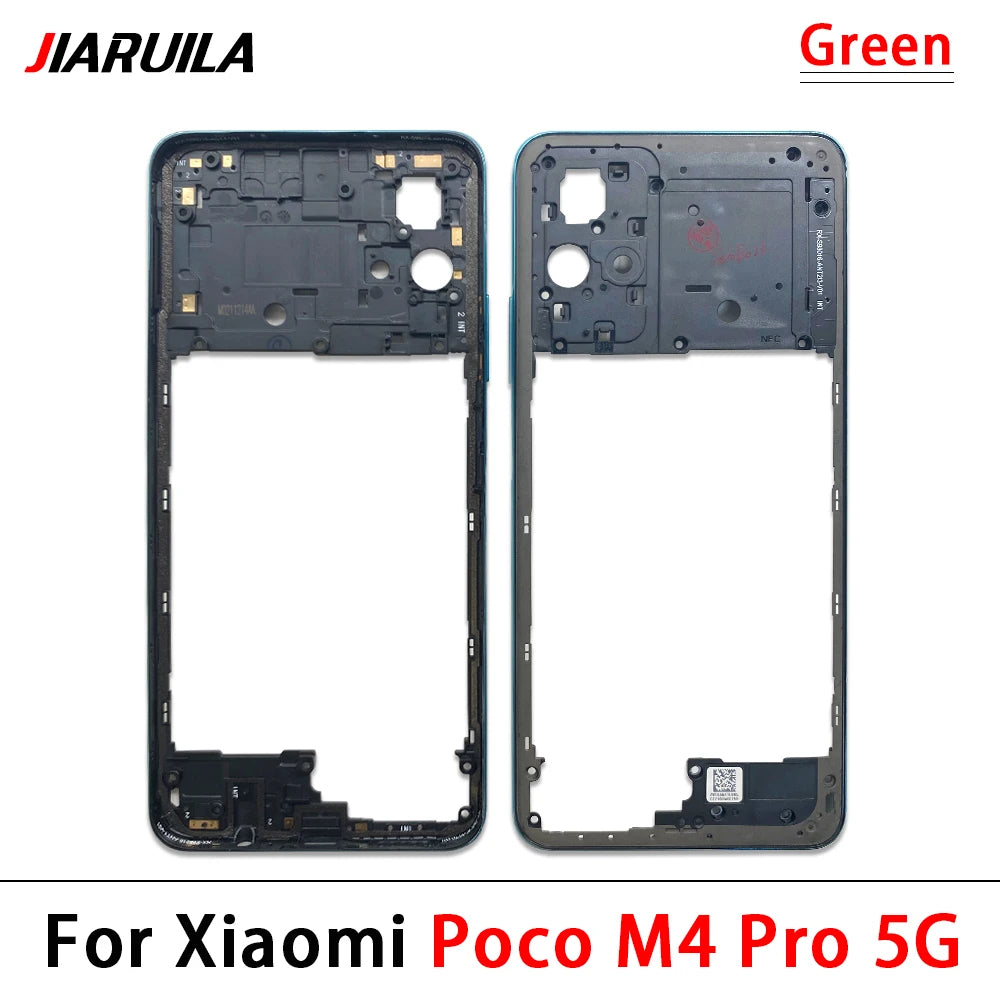 New Middle Frame Bezel Middle Plate Plastic For Xiaomi Poco X3 X4 GT X4 X5 M5s M4 Pro 4G 5G Middle Frame With Volume Button Xiaomi  Xiao mi phone repair parts