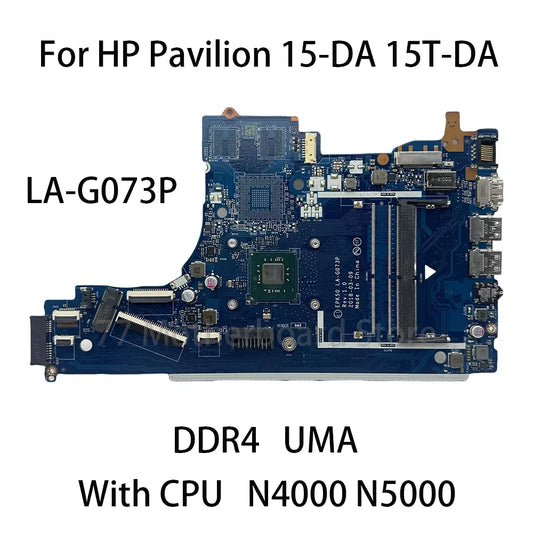 EPK50 LA-G073P Laptop Motherboard For HP Pavilion 15-DA 15T-DA With CPU N4000 N5000 L20372-001 L20375-601 L24636-001 L24636-601 HP laptop repair parts