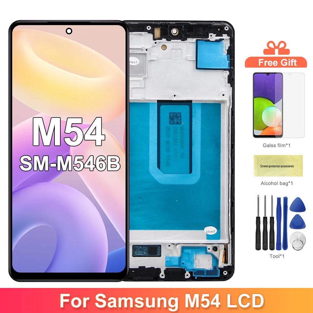 M54 Screen For Samsung Galaxy M54 5G M546B SM-M546B/DS LCD Panel Digitizer Assembly For M54 5G Lcd Touch Screen Replacement Samsung phone repair parts
