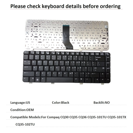 New US Language  Keyboard For HP Compaq CQ30 CQ35 CQ36 CQ35-101TU CQ35-101TX CQ35-102TU Notebook PC Replacement Keyboard HP laptop repair parts