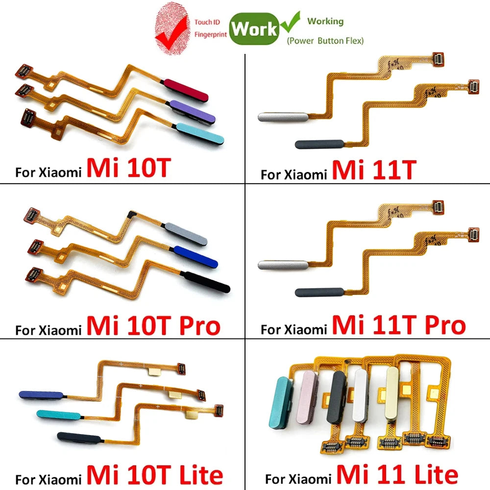 New  For Xiaomi Mi 10T 11T Pro / Mi 11 Lite Fingerprint Sensor Home Return Key Menu Button Flex Cable Replacement Parts  Xiaomi  Xiao mi phone repair parts