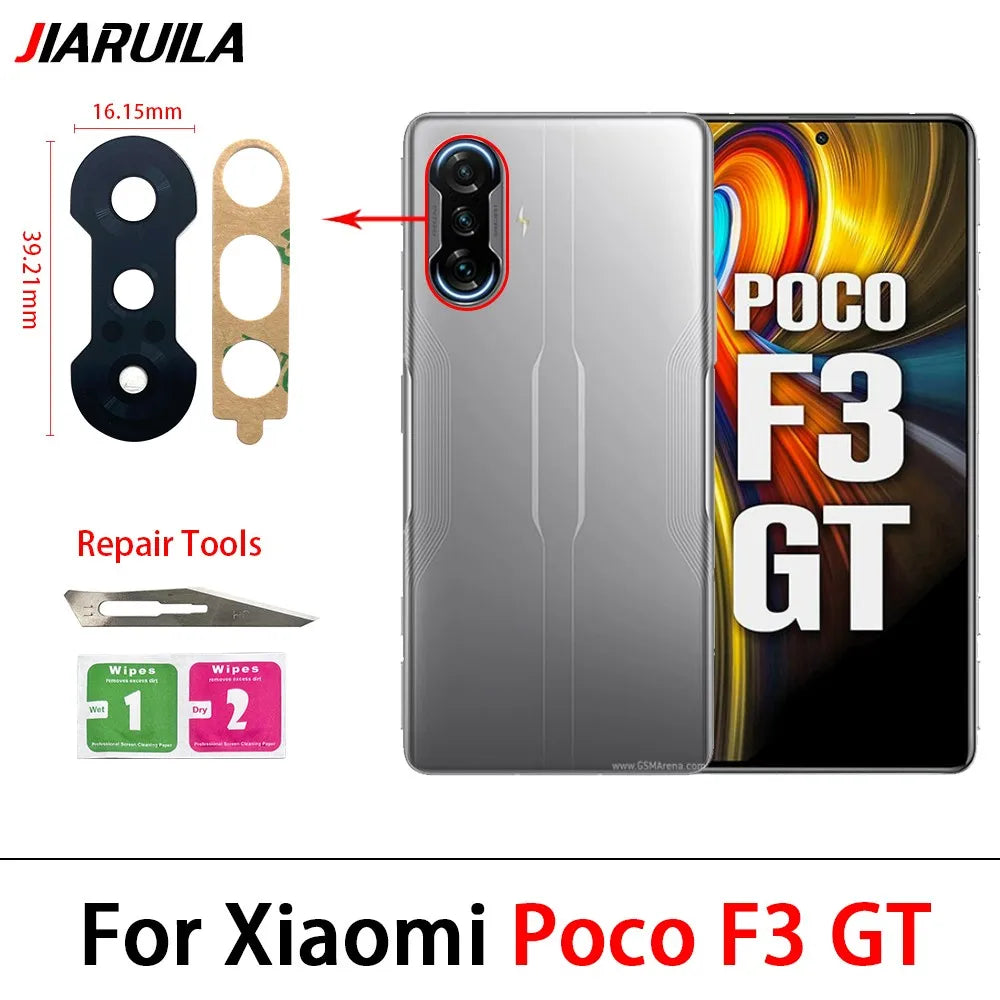 2Pcs/Lot, Back Rear Camera Glass Lens For Xiaomi Poco F3 F4 F5 M3 M4 M5 X3 X4 X5 Pro 4G 5G GT With Adhesive  Xiaomi  Xiao mi phone repair parts