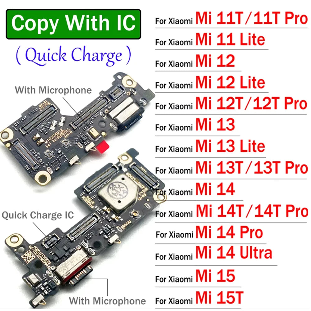 USB Charging Port Dock Charger Plug Connector Board Flex Cable For Xiaomi Mi 11 11T 12 12T 13 13T 14 14T 15 15T Pro Lite Ultra Xiaomi  Xiao mi phone repair parts