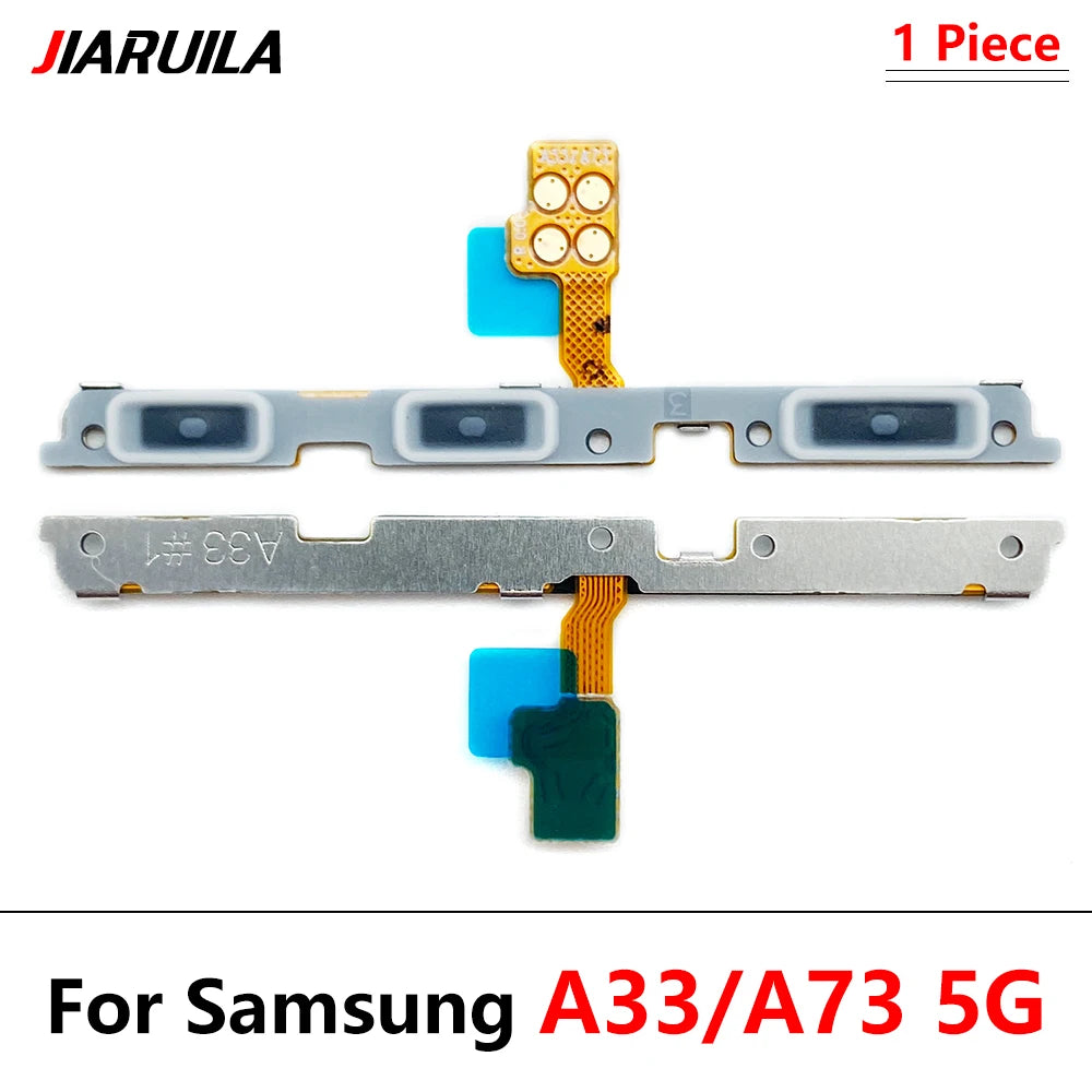 10Pcs, Power on off Volume Key Button Flex Cable For Samsung A02S A22 A32 A52 A72 A03s A03 Core A04 A04s A13 A33 A53 A73 5G 4G Samsung phone repair parts