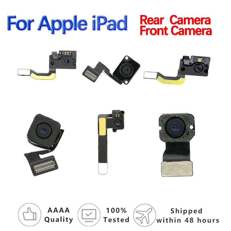 Front Camera Small For Apple Ipad 3-6 9.7 10.2 Pro 10.5 Ipad  Air1-4 Mini 4 5 A2152 A2197 A2270 A1566 Main Big Rear Back Camera  iPad repair parts