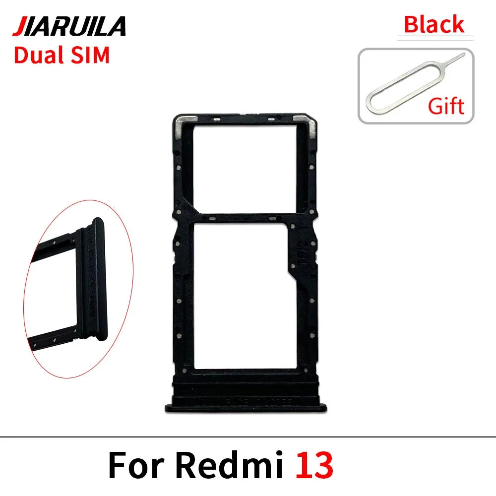 10Pcs ，SIM Card Tray Slot Holder Adapter Accessories For Xiaomi Redmi 12 12C 13 13C 14C Replacement Spare Parts Xiaomi  Xiao mi phone repair parts