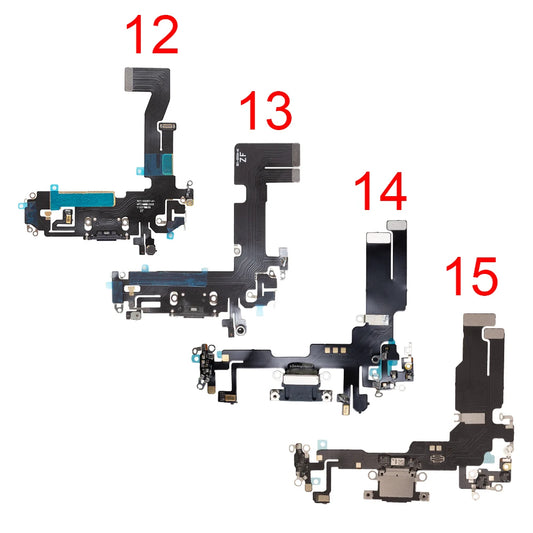 1Pcs USB Charging Port Flex For iPhone 12 13 14 Pro Max Mini Dock Charger Connector With MicroPhone Headphone Audio Jack Flex Ca iPhone phone repair parts