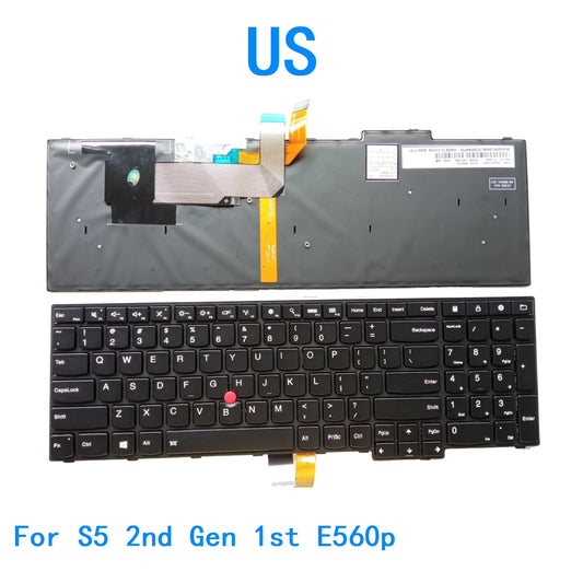 New US Language Backlit Keyboard For Lenovo Thinkpad S5 2nd Gen 1st E560p Notebook PC Replacement Keyboard Lenovo laptop repair parts