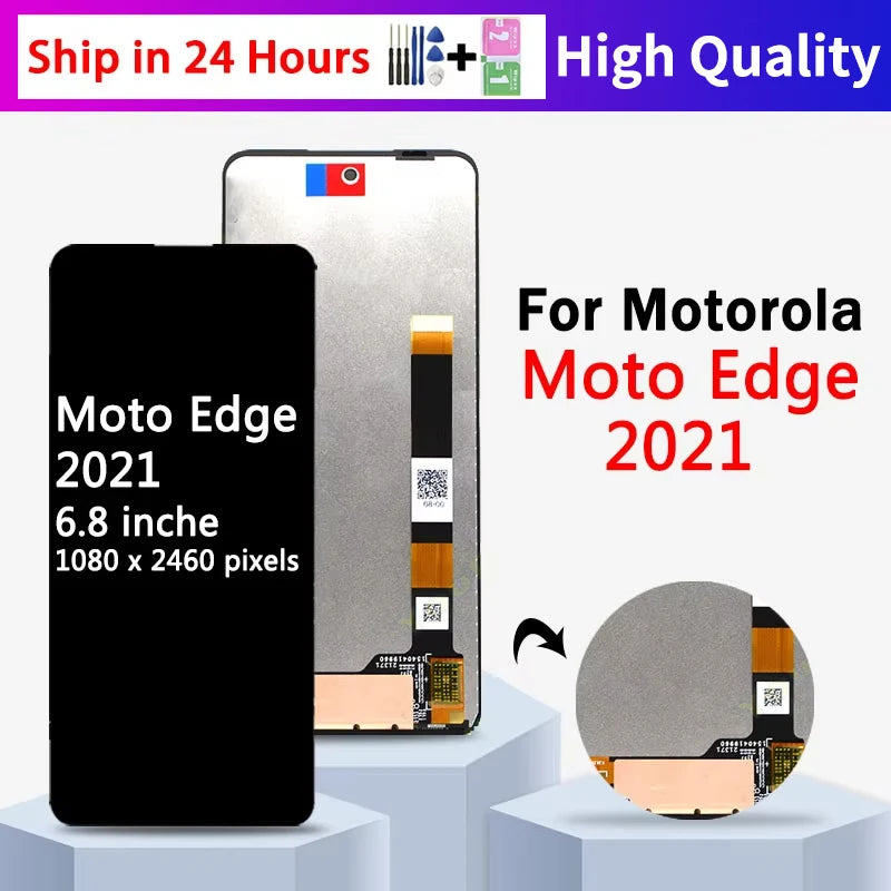 6.8' Screen For Motorola Edge (2021) LCD XT2141-1 Display Touch Panel Digitizer Assembly For Moto Edge 2021 Screen Replacement Motorola phone repair parts