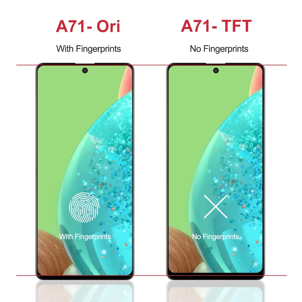 A71 Display Screen Replacement, for Samsung Galaxy A71 LCD Display Digital Touch Screen with Frame for Samsung A71 A715 A715F Samsung phone repair parts