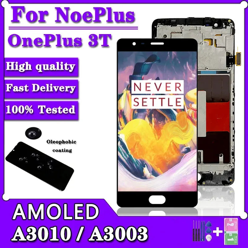 Super AMOLED 5.5" For OnePlus 3 3T LCD A3003 A3000 A3010 Display Touch Screen Digitizer Assembly Replacement  OnePlus phone repair parts