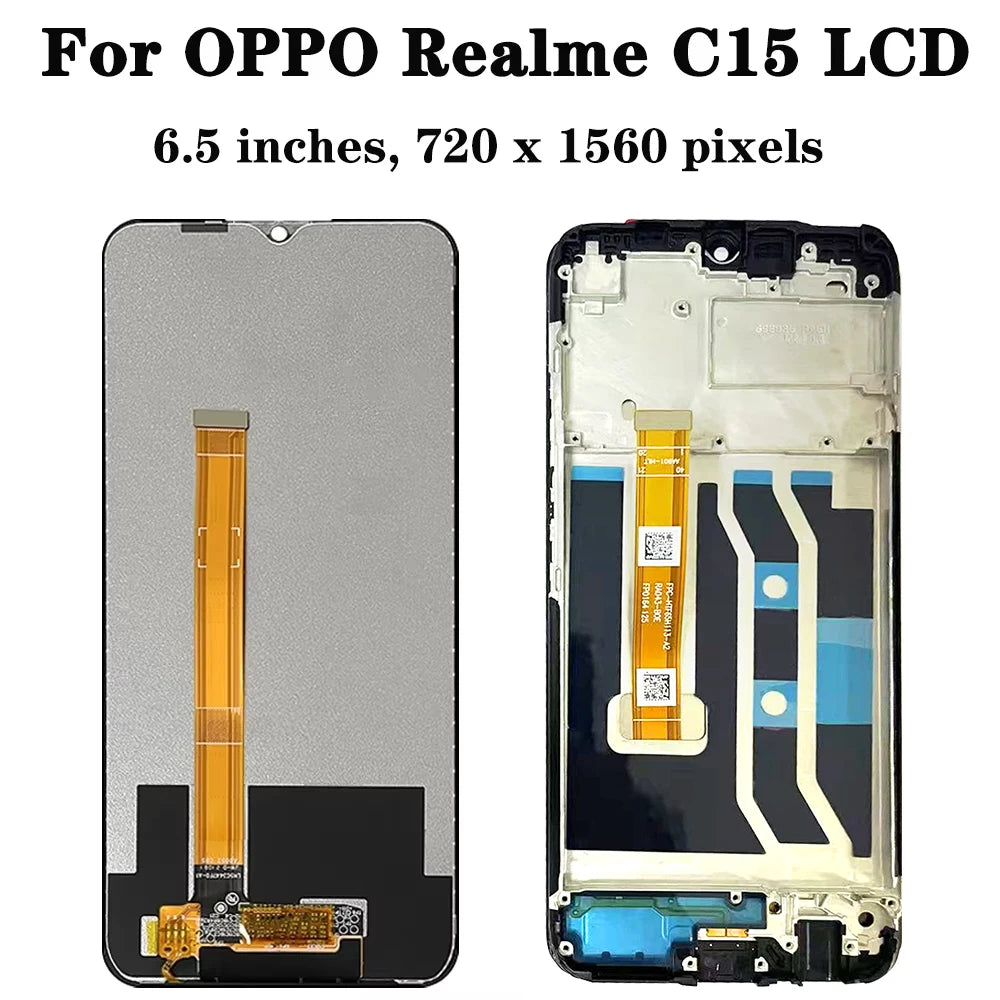 6.5"Tested C11 2020 LCD For Oppo Realme C12 C15 Lcd Display 10 Touch Screen Assembly Replacement RMX2189 RMX2180 RMX2185 LCD Oppo phone repair parts Realme phone repair parts