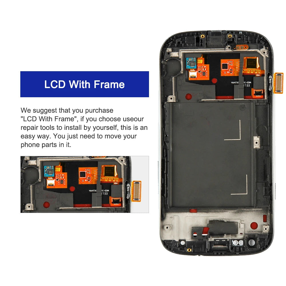 S3 I9300 Display Screen, for Samsung Galaxy S3 i9300 i9300i Lcd Display Touch Screen Digitizer Replacement with Frame Samsung phone repair parts