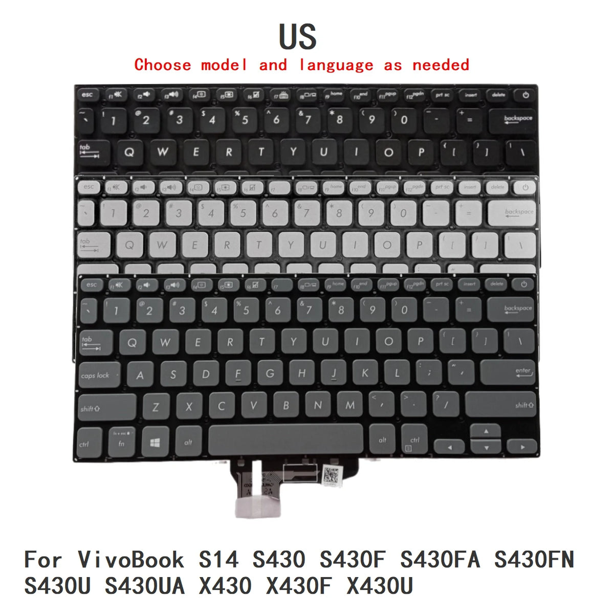 New US Language  Backlit Keyboard For ASUS VivoBook S14 S430 S430F S430FA S430FN S430U S430UA X430 X430F X430U ASUS laptop repair parts