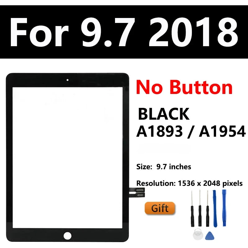 Touch Screen For Apple iPad 5 6 5th 6th A1822 A1893 iPad 9.7 2017 2018 iPad Air 1 2 A1474 A1566 Digitizer Front Glass Display  iPad repair parts