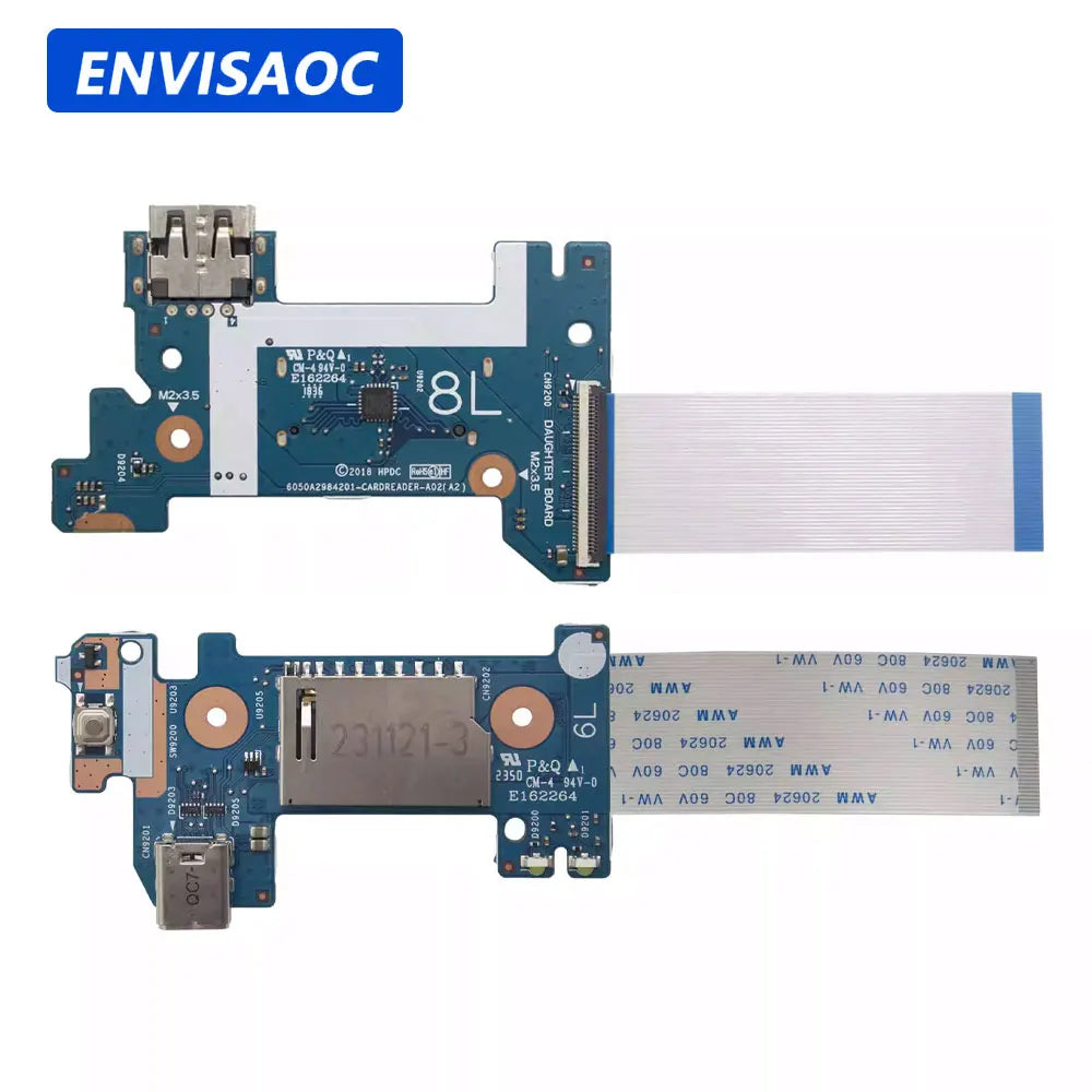 OEM For HP 14S-CR 14Q-CS 14Q-CY TPN-I131 TPN-I132 240 245 246 G7 Laptop USB Type-C Jack Switch Power Button Board Cable HP laptop repair parts
