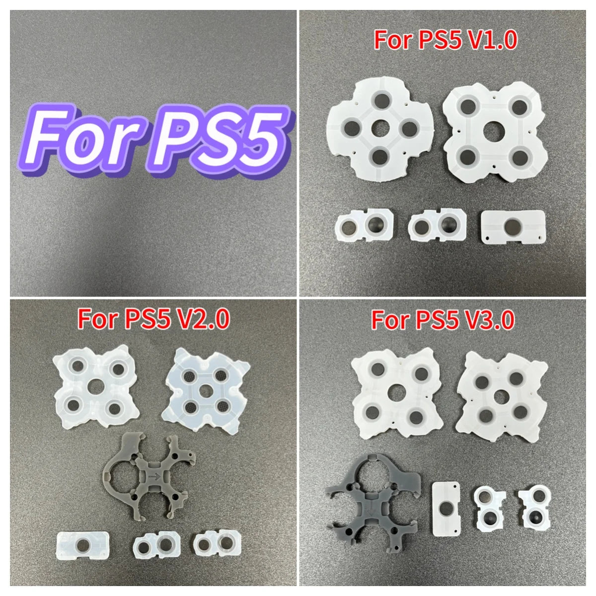 20Sets Replacement for PS5 BDM-010 020 030 Silicone Conductive Rubber Button Pads Repair for PS5 Dualsense V1 V2 V3 Controller  Game console repair parts