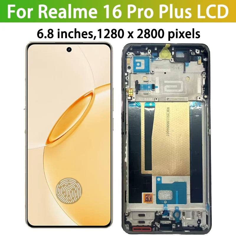 6.8''AMOLED For Realme 16 Pro+ 5G Lcd Display Touch Screen Digitizer Assembly For Realme 16Pro Plus LCD RMX5131 Screen Oppo phone repair parts Realme phone repair parts
