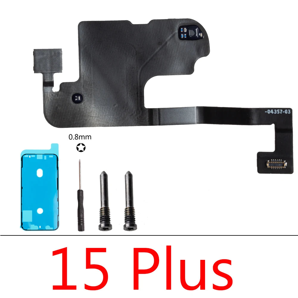 Earpiece Light Sensor Proximity Flex Cable for iPhone 16 Plus 15 ProMax No Speaker Sensor Ribbon iPhone phone repair parts