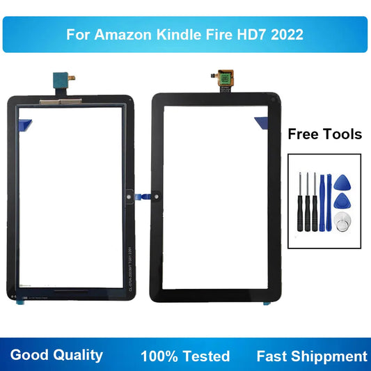 For Amazon Fire HD 7 2022 12th Gen Touch Screen Front Glass Panel Replacement for Amazon Fire HD 7 (2022) With Tools Tablet repair parts