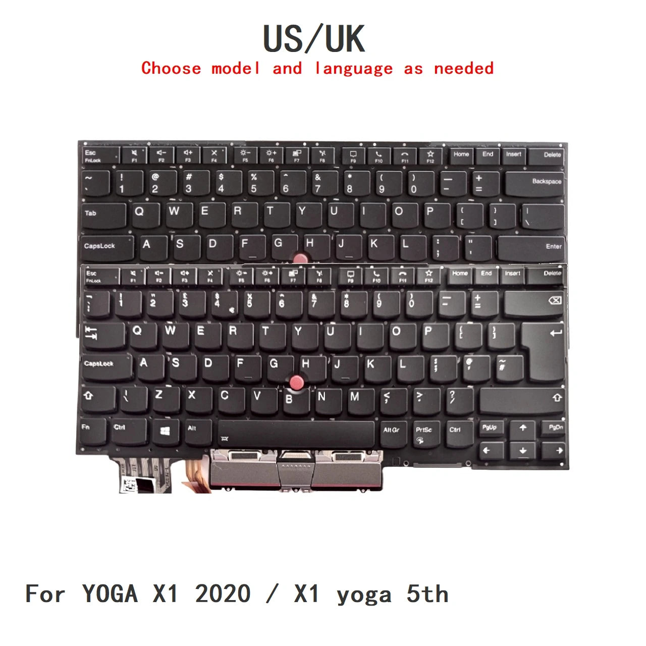 New US UK Language  Backlit Keyboard For Lenovo Thinkpad YOGA X1 2020 / X1 yoga 5th Notebook PC Replacement Keyboard Lenovo laptop repair parts