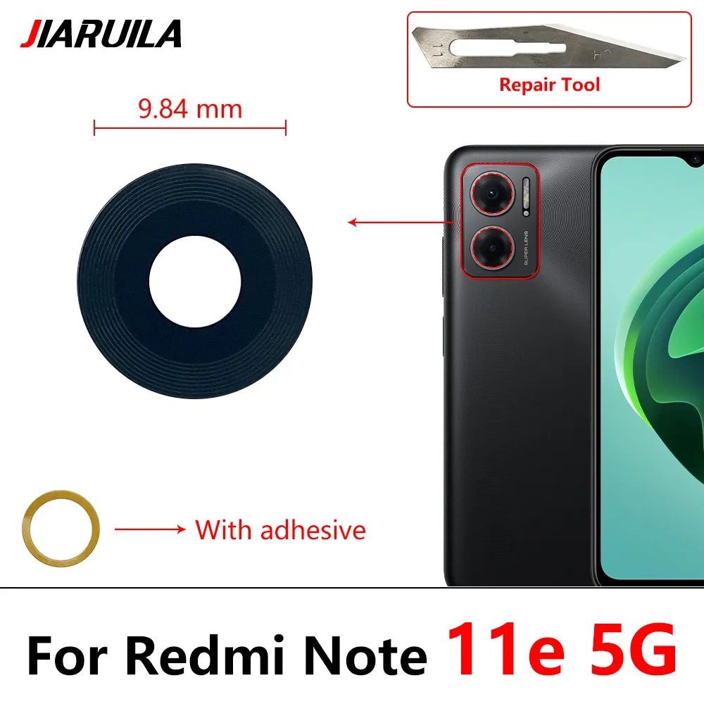 2Pcs/Lot，Rear Back Camera Glass Lens For Xiaomi Redmi Note 10 10s Pro 11 Pro 11T 11s 11E 4G 5G With Adhesive Sticker Xiaomi  Xiao mi phone repair parts