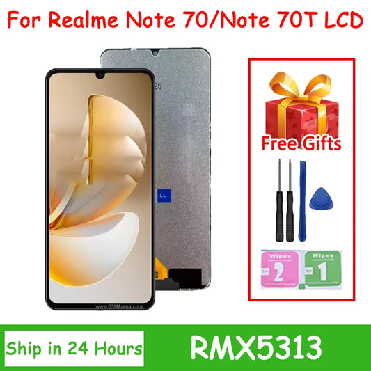 6.74"For Realme Note 70 Display For Realme Note70T RMX5313 LCD Display Touch Screen Digitizer Assembly Replacement Oppo phone repair parts Realme phone repair parts