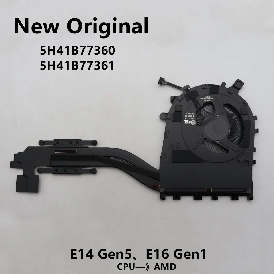New Original For Laptop Lenovo Thinkpad E14 Gen5 E16 Gen1 CPU Cooling Fan Heatsink Radiator UMA FRU PN: 5H41B77360/1 Lenovo laptop repair parts
