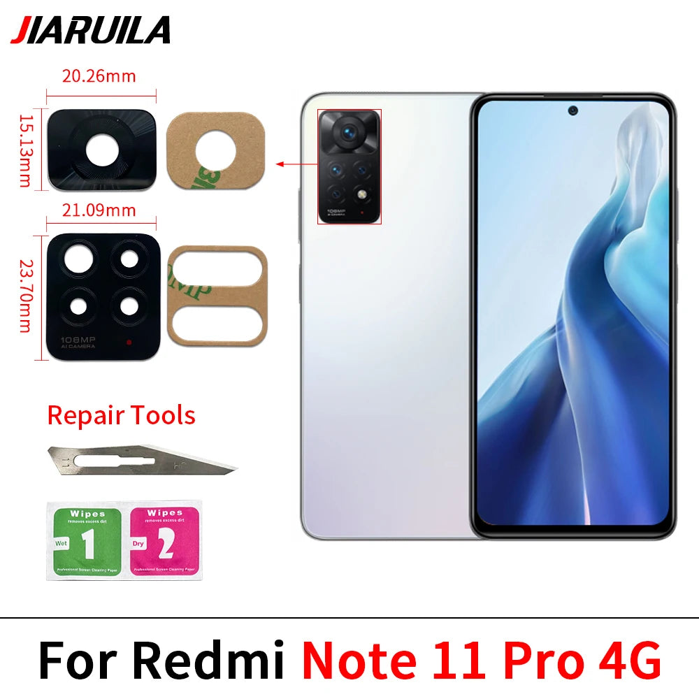 New Camera Glass For Xiaomi Redmi Note 11 12 13 14 Pro Plus 4G 5G Rear Back Camera glass Lens With Glue Adhesive  Xiaomi  Xiao mi phone repair parts